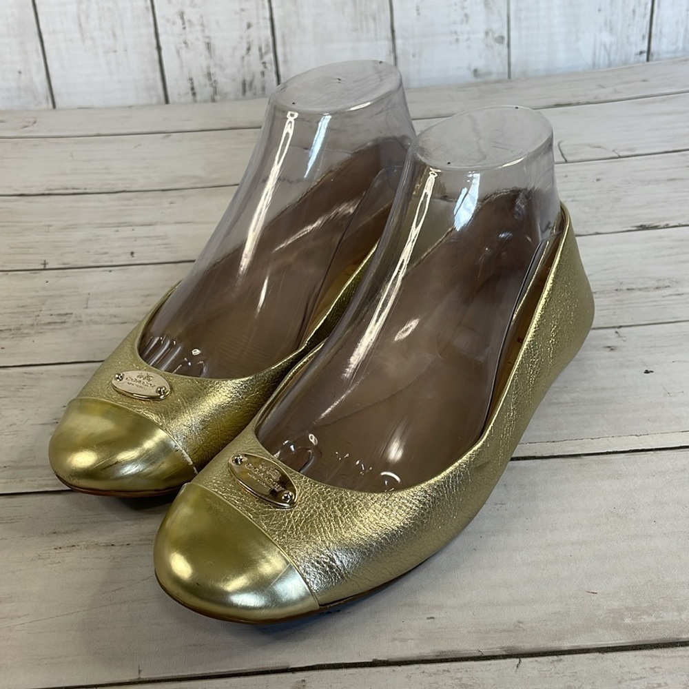 Coach Gold Chelsea Ballet Flat - Picture 2 of 9